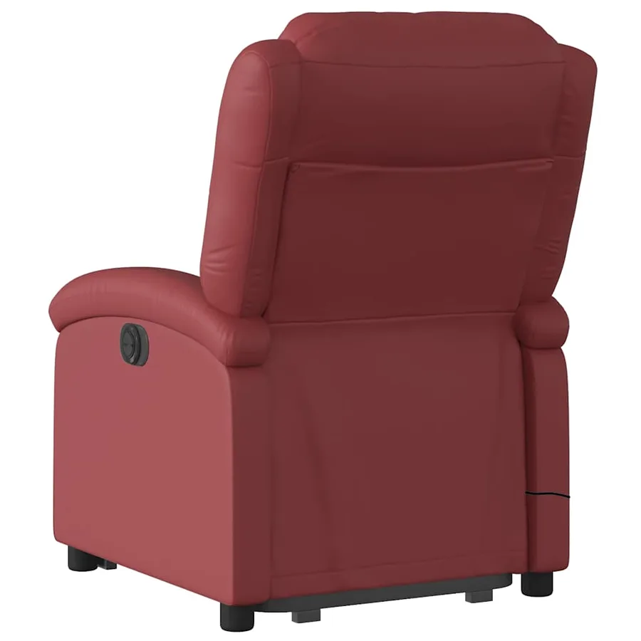 Fauteuil inclinable de massage Rouge bordeaux Similicuir - 5