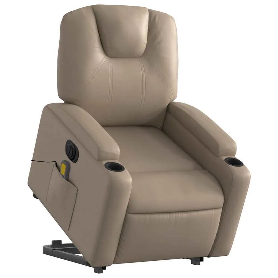 Fauteuil inclinable de massage électrique cappuccino similicuir - 3
