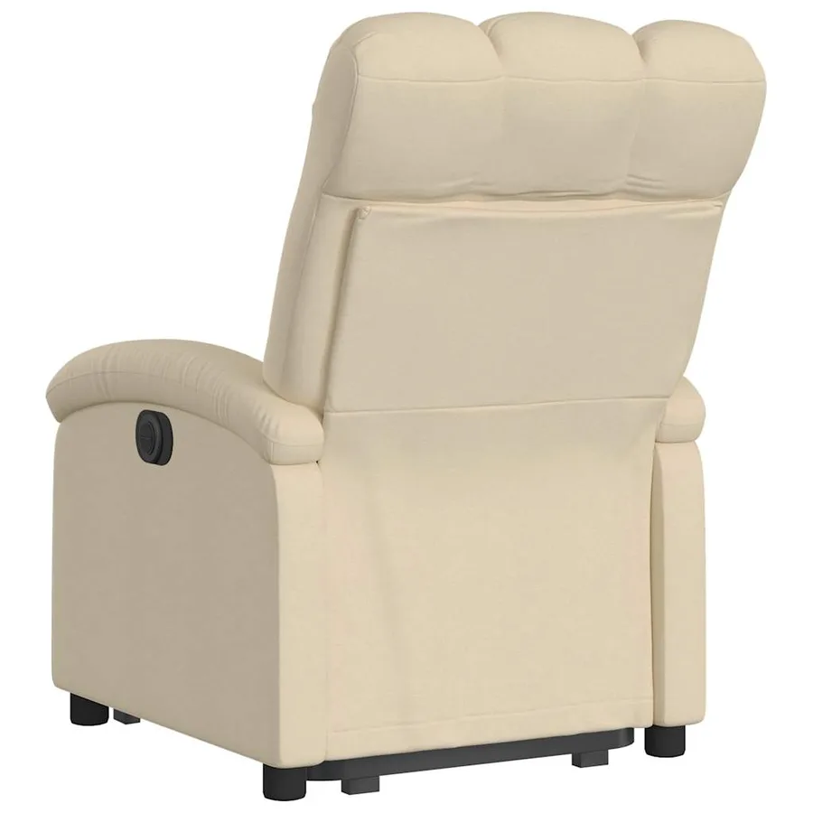 Fauteuil inclinable électrique crème tissu - 5
