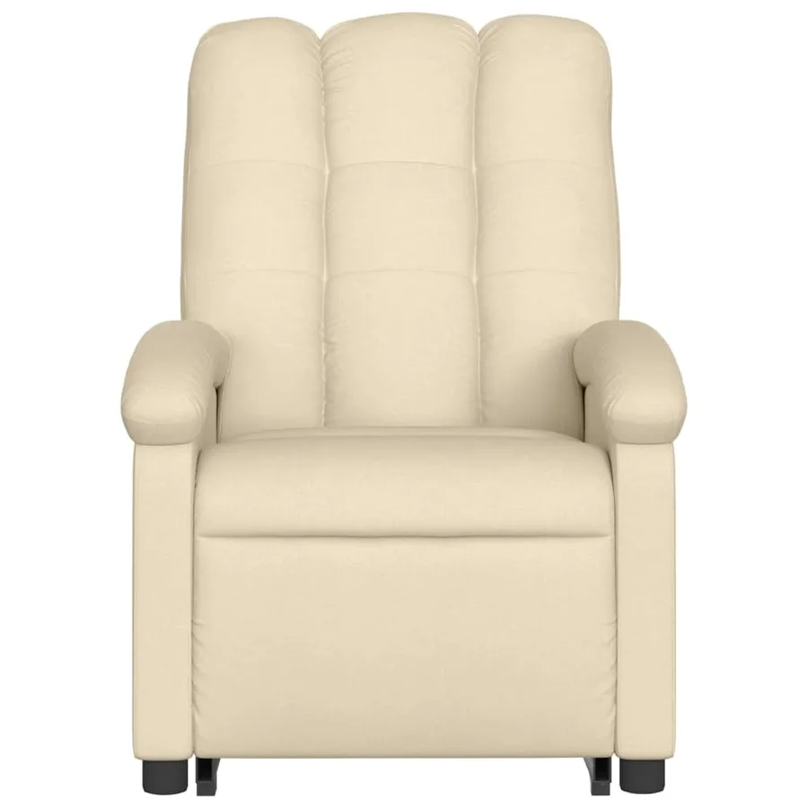 Fauteuil inclinable électrique crème tissu - 9