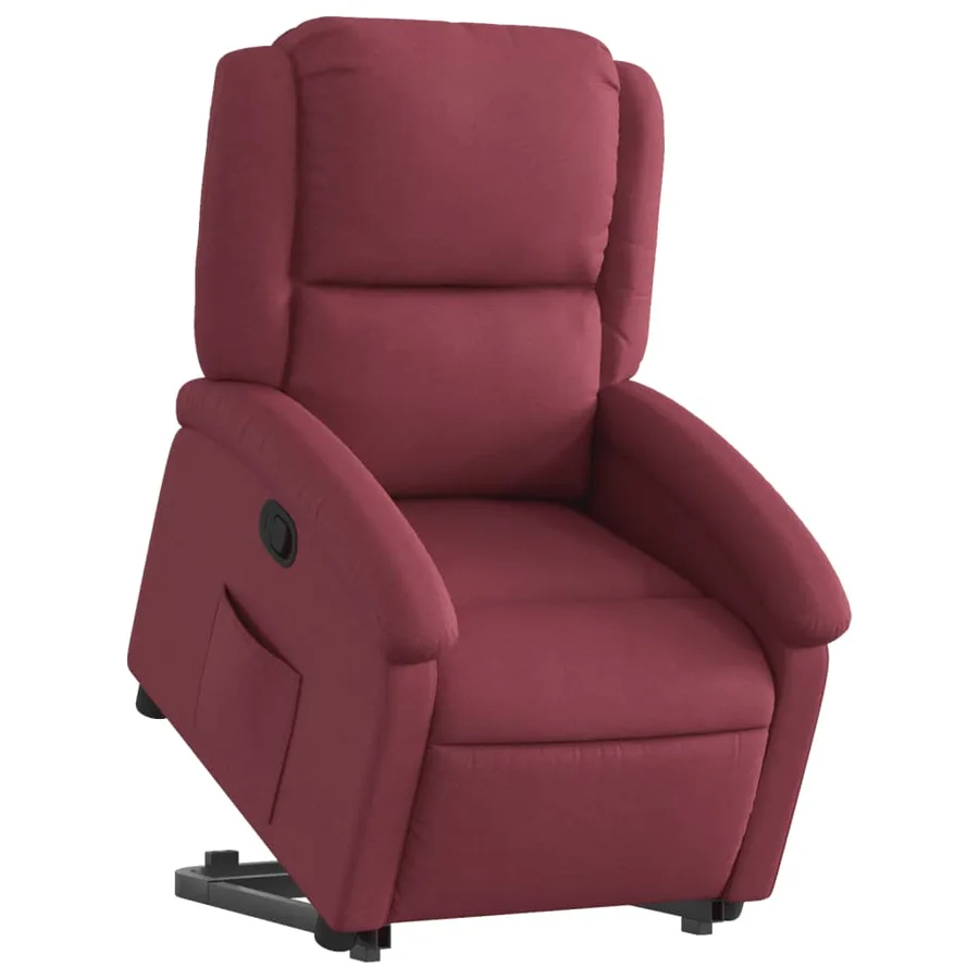 Fauteuil inclinable rouge bordeaux tissu - 3