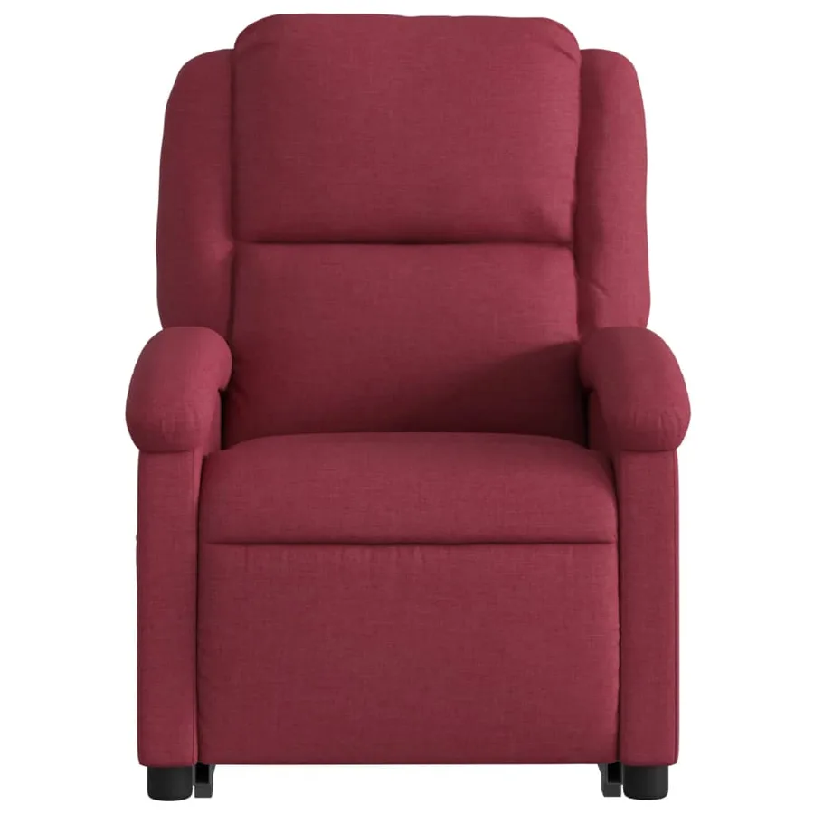 Fauteuil inclinable rouge bordeaux tissu - 9