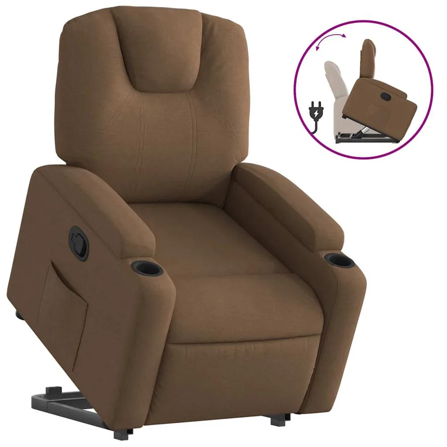 Fauteuil inclinable Marron Tissu - 2