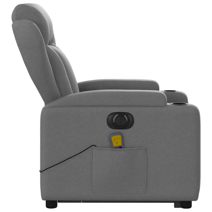 Fauteuil inclinable de massage électrique Gris foncé Tissu - 10