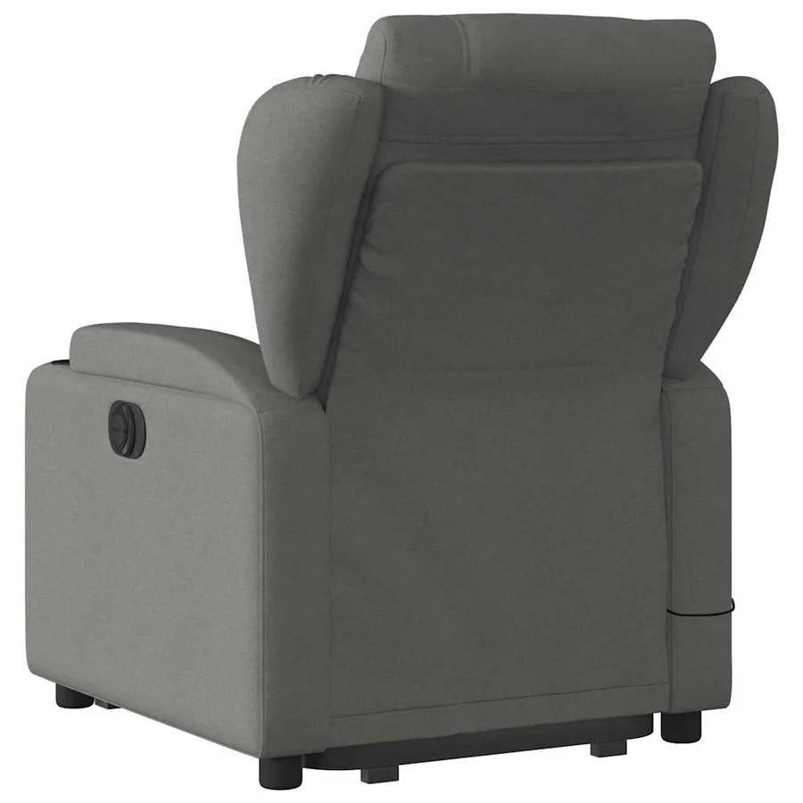 Fauteuil inclinable de massage électrique Gris foncé Tissu - 5