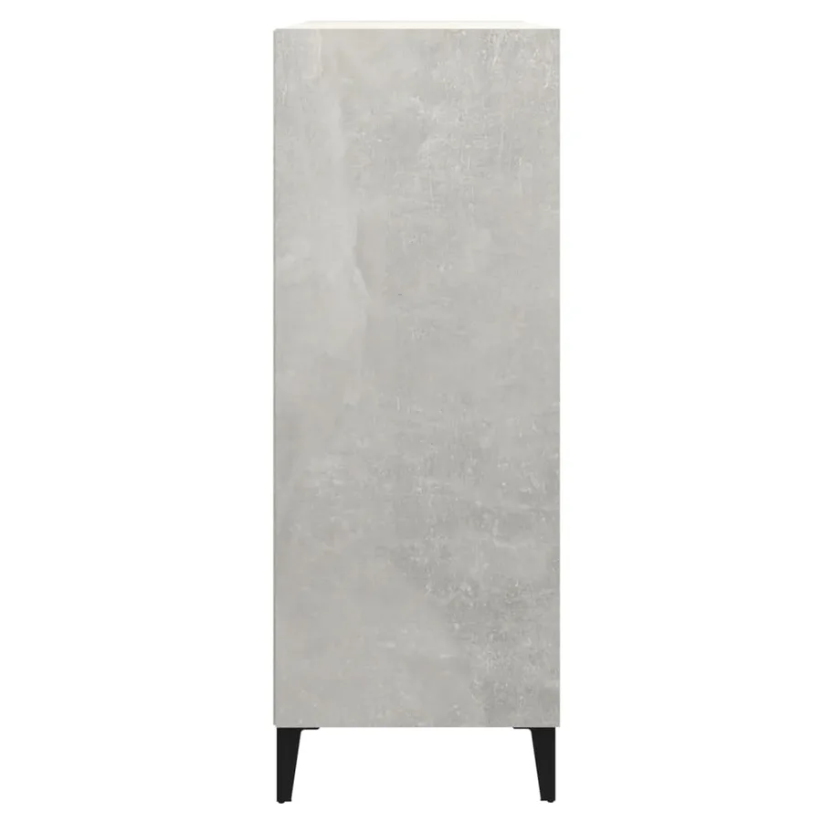 Buffet Gris béton 69,5x32,5x90 cm Bois d'ingénierie - 4