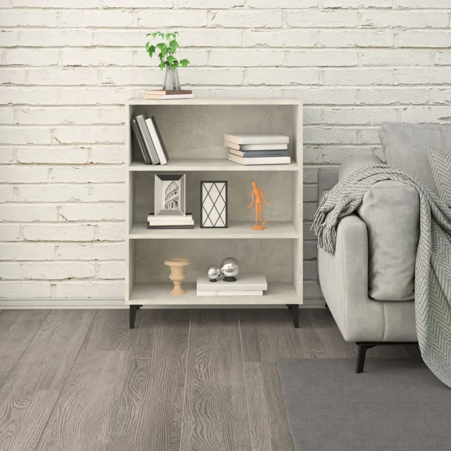 Buffet Gris béton 69,5x32,5x90 cm Bois d'ingénierie - 6