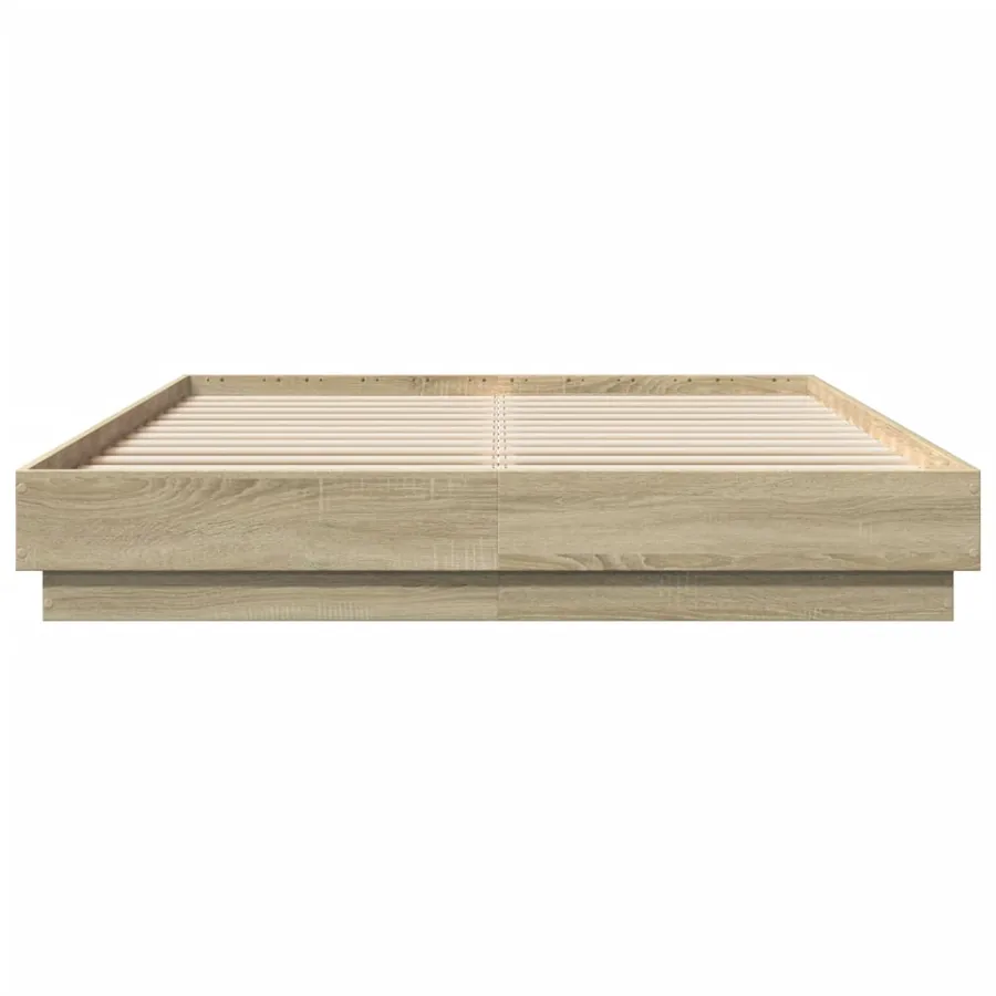 Cadre de lit avec LED sans matelas chêne sonoma 160x200 cm - 6
