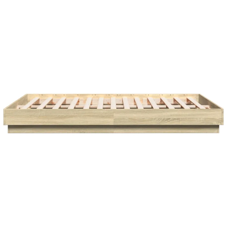 Cadre de lit avec LED sans matelas chêne sonoma 160x200 cm - 7