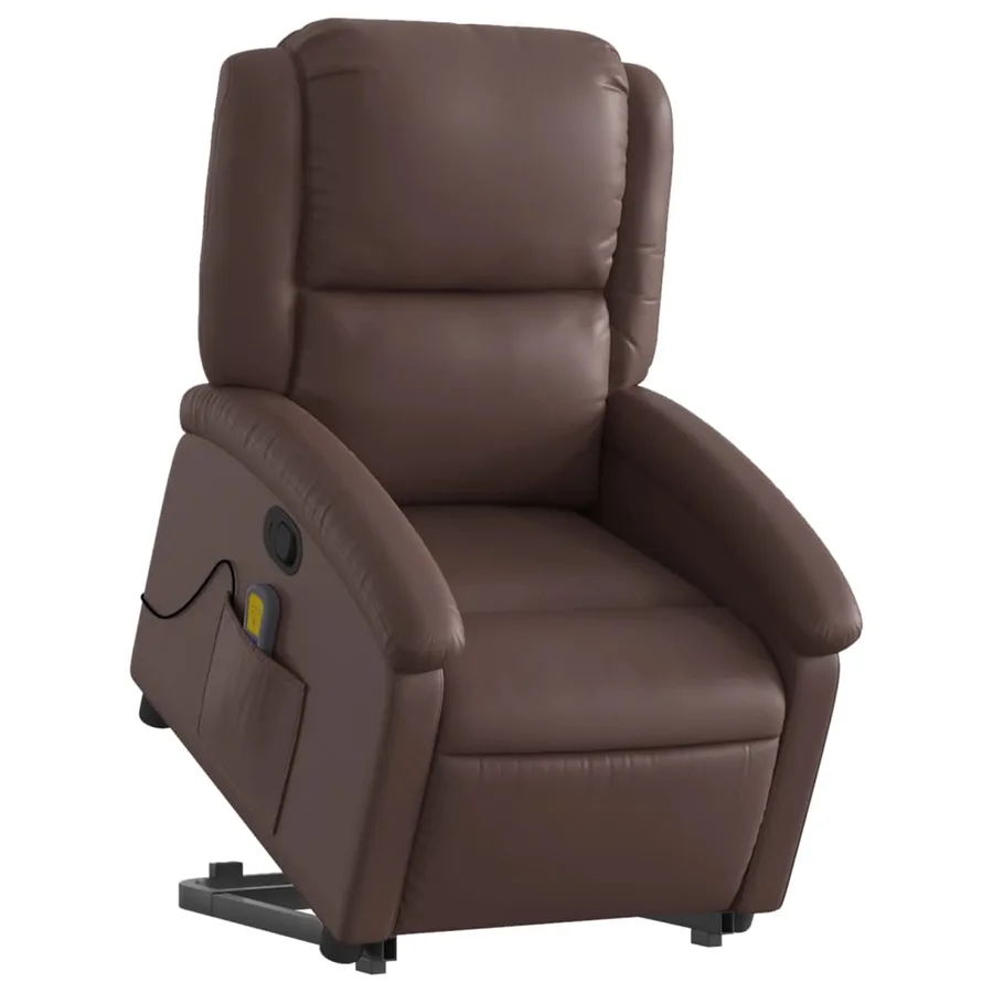 Fauteuil inclinable de massage Marron Similicuir - 3