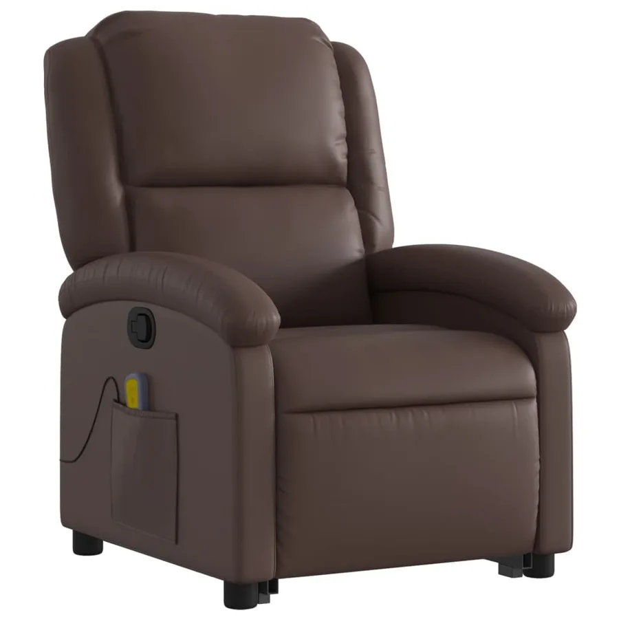 Fauteuil inclinable de massage Marron Similicuir - 4