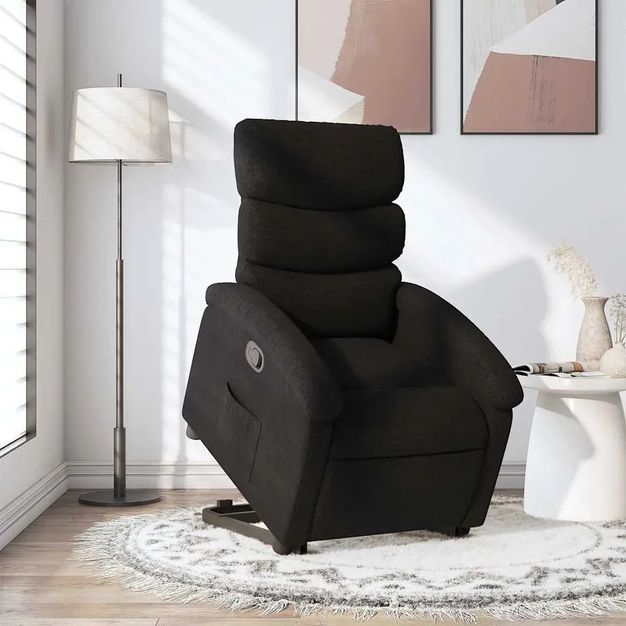 Fauteuil inclinable noir tissu - 15