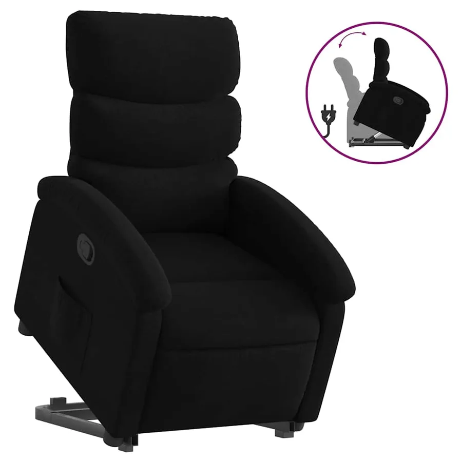 Fauteuil inclinable noir tissu - 2