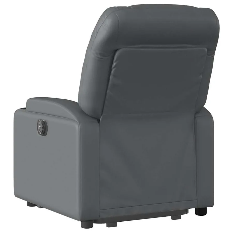 Fauteuil inclinable de massage électrique gris similicuir - 5