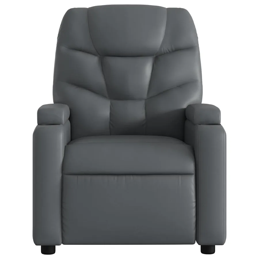 Fauteuil inclinable de massage électrique gris similicuir - 9