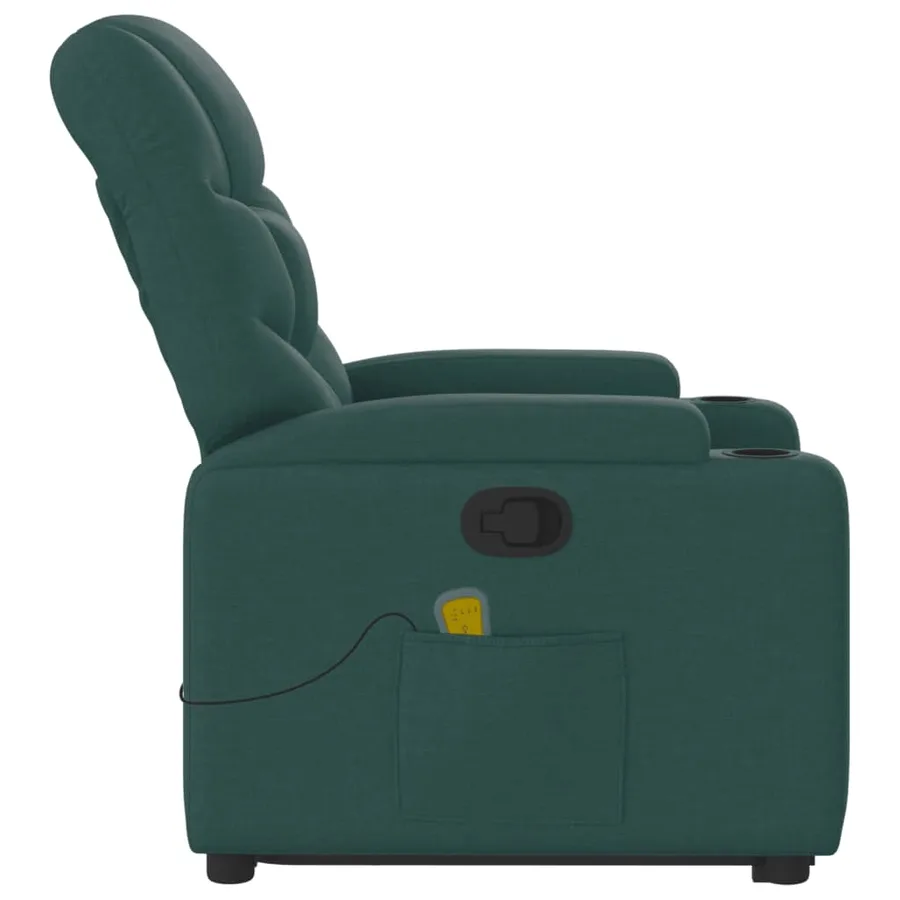 Fauteuil inclinable de massage Vert foncé Tissu - 10