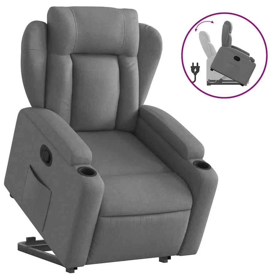 Fauteuil inclinable Gris foncé Tissu - 2