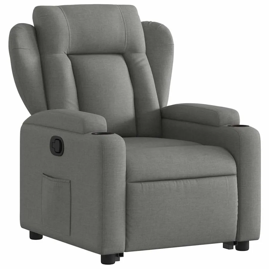 Fauteuil inclinable Gris foncé Tissu - 4