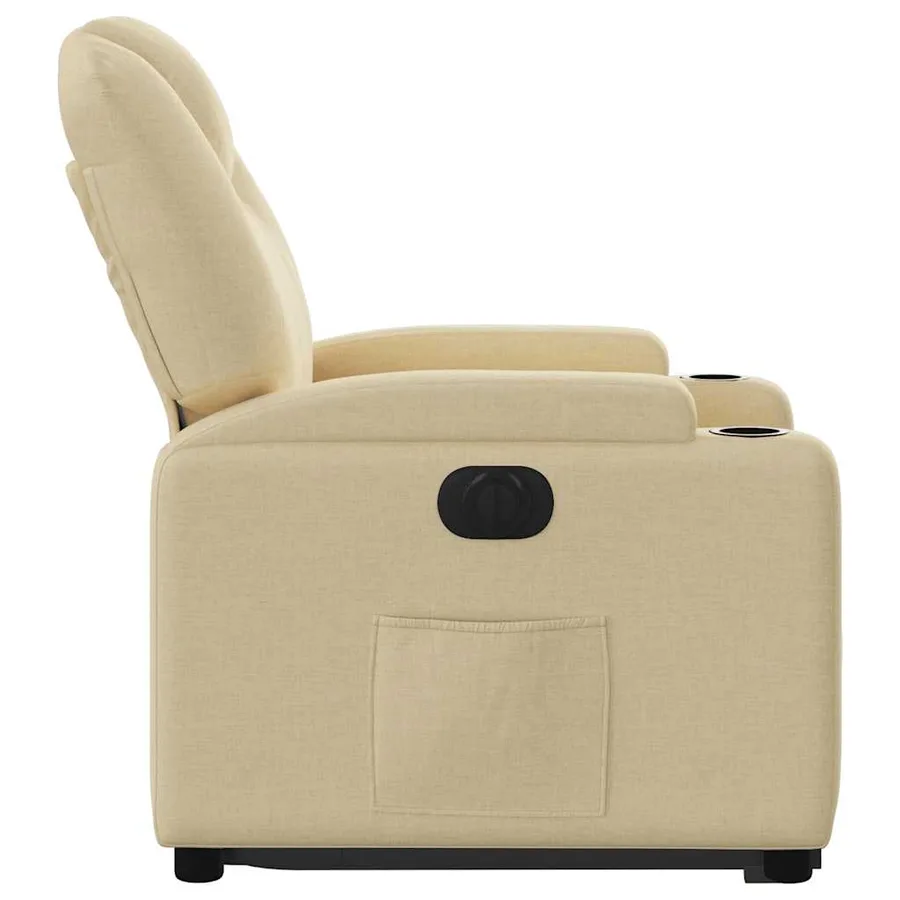 Fauteuil inclinable électrique crème tissu - 10