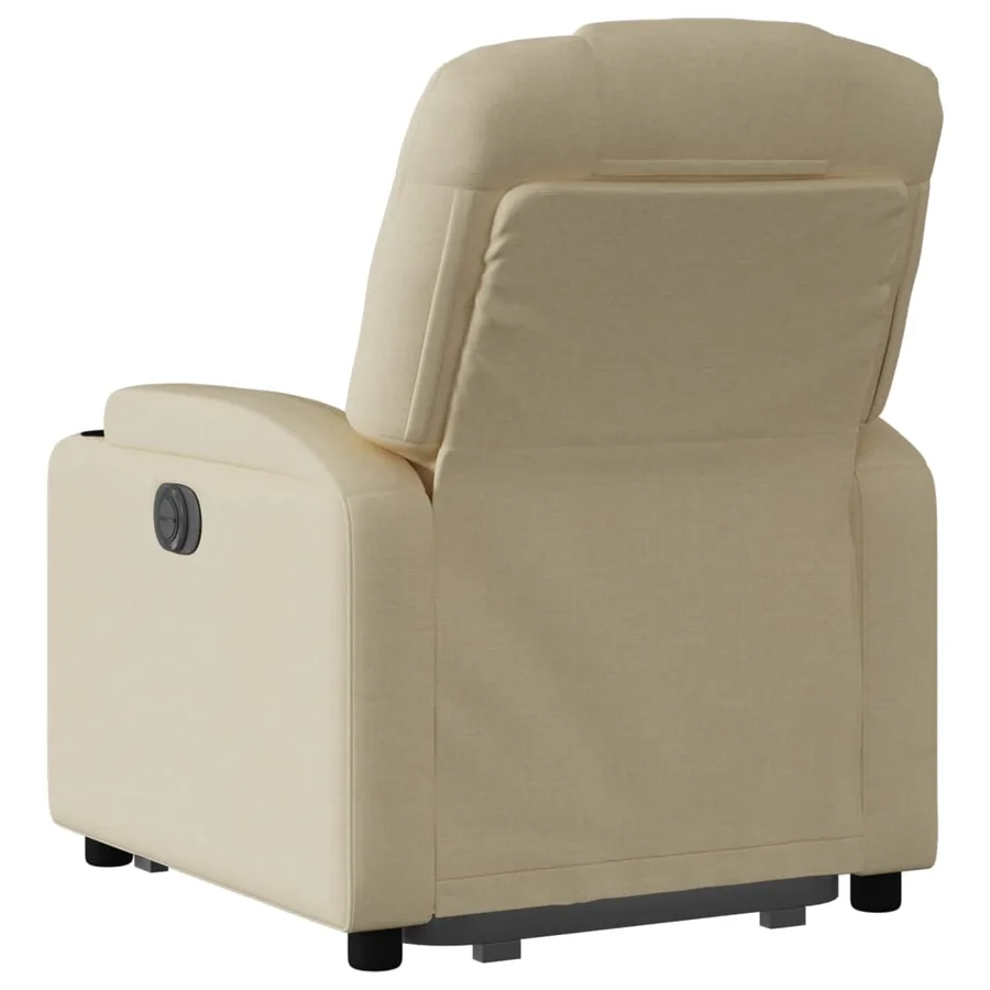 Fauteuil inclinable électrique crème tissu - 5