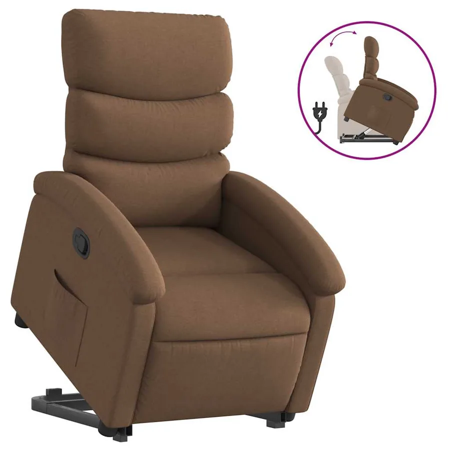 Fauteuil inclinable Marron Tissu - 2