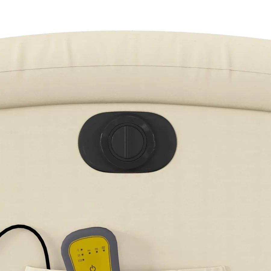Fauteuil inclinable de massage électrique crème similicuir - 12