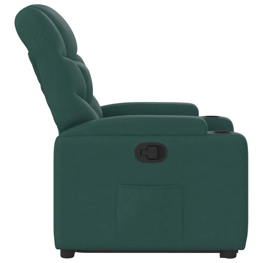 Fauteuil inclinable vert foncé tissu - 10
