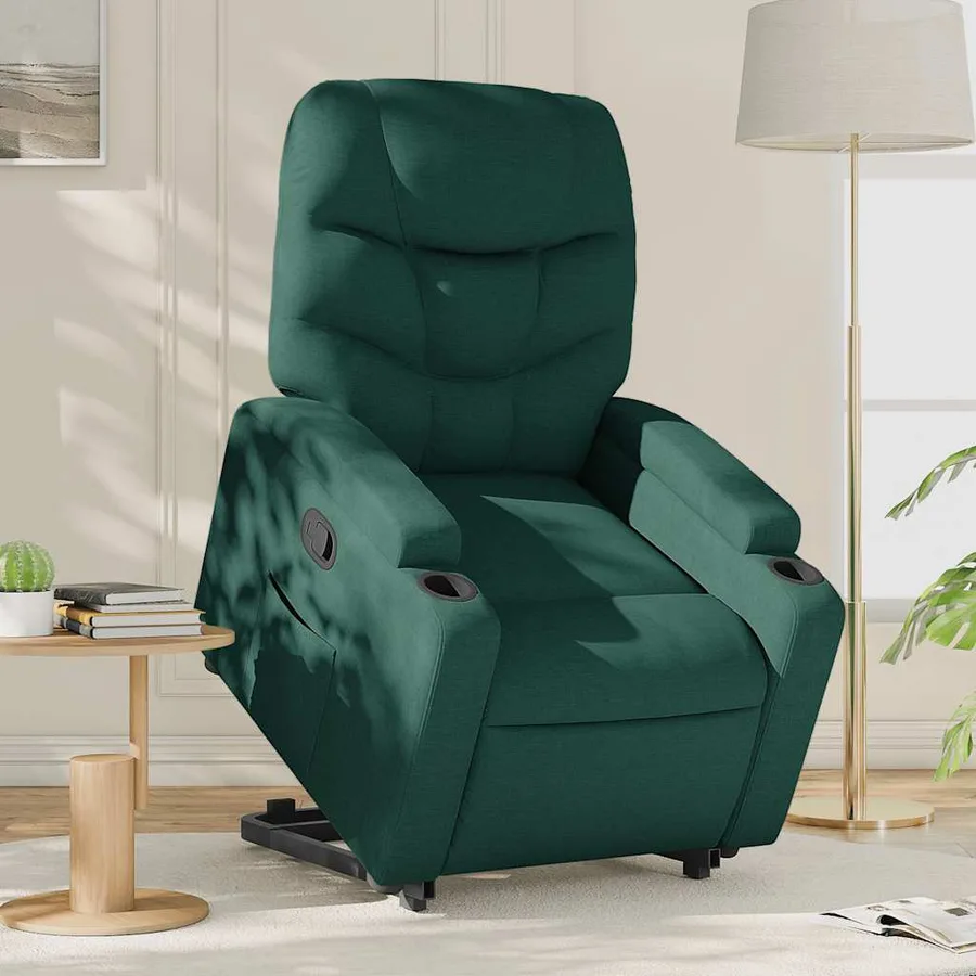 Fauteuil inclinable vert foncé tissu - 16