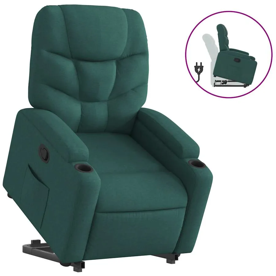 Fauteuil inclinable vert foncé tissu - 2