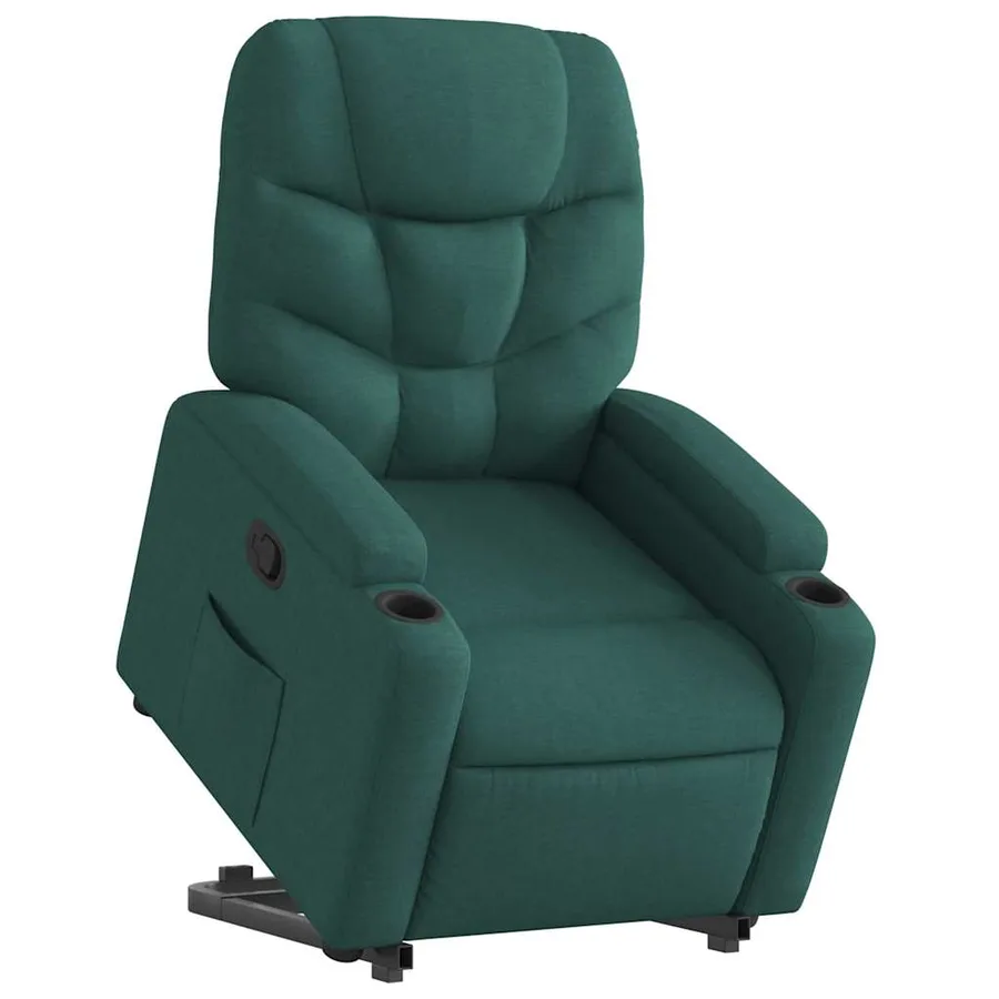 Fauteuil inclinable vert foncé tissu - 3