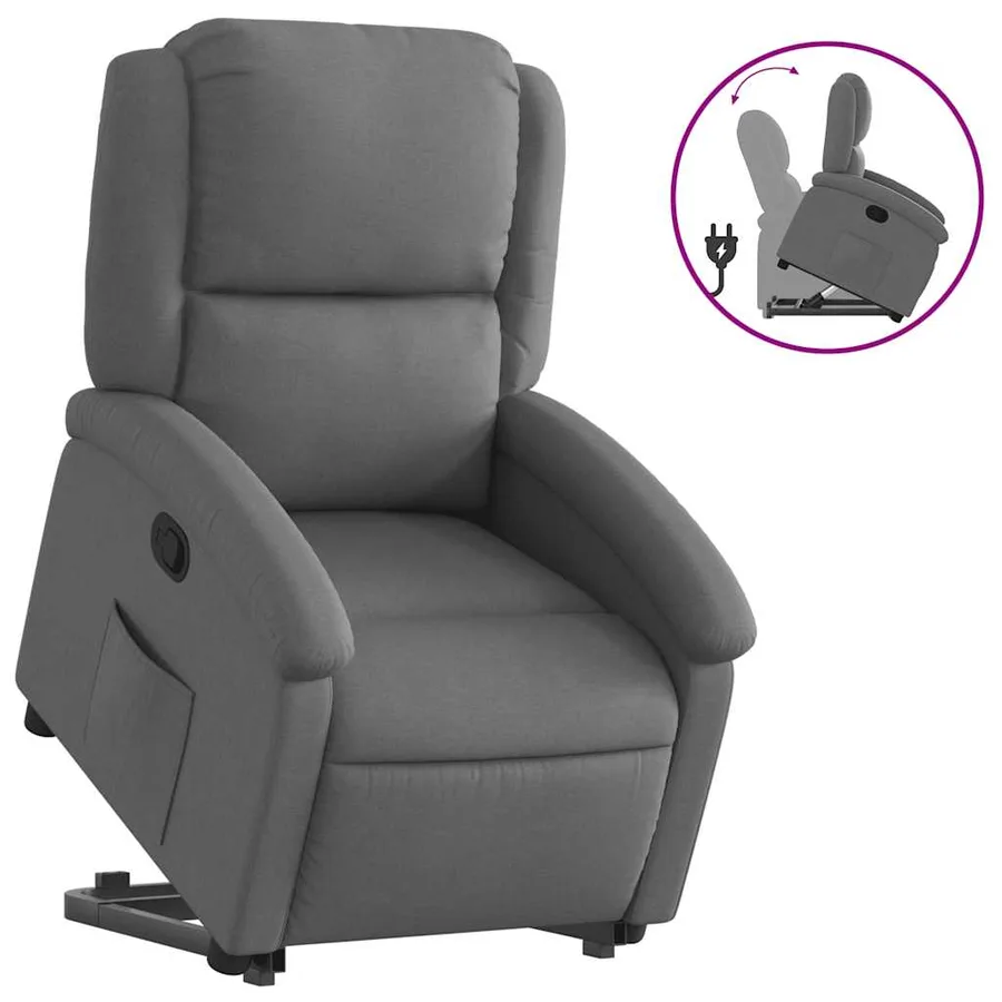 Fauteuil inclinable Gris foncé Tissu - 2