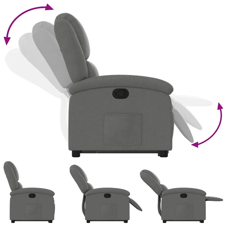 Fauteuil inclinable Gris foncé Tissu - 7