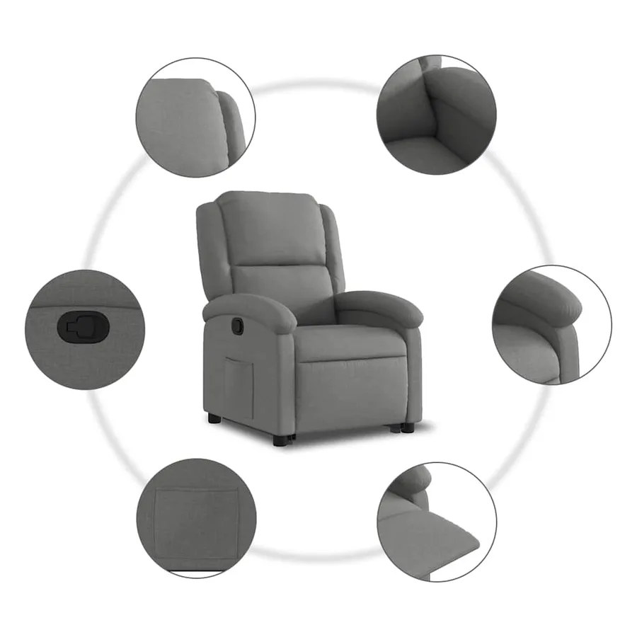 Fauteuil inclinable Gris foncé Tissu - 8