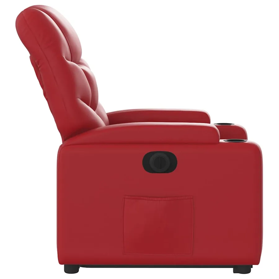 Fauteuil inclinable électrique rouge similicuir - 10