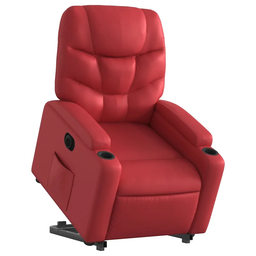 Fauteuil inclinable électrique rouge similicuir - 3