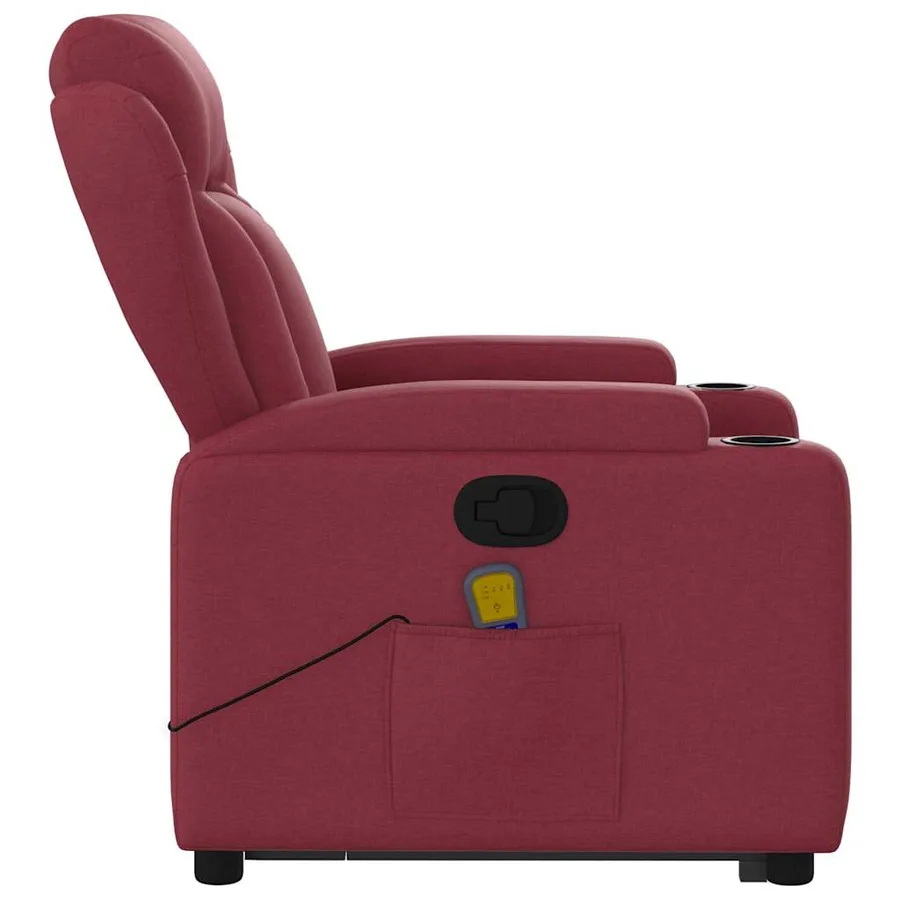 Fauteuil inclinable de massage Rouge bordeaux Tissu - 10