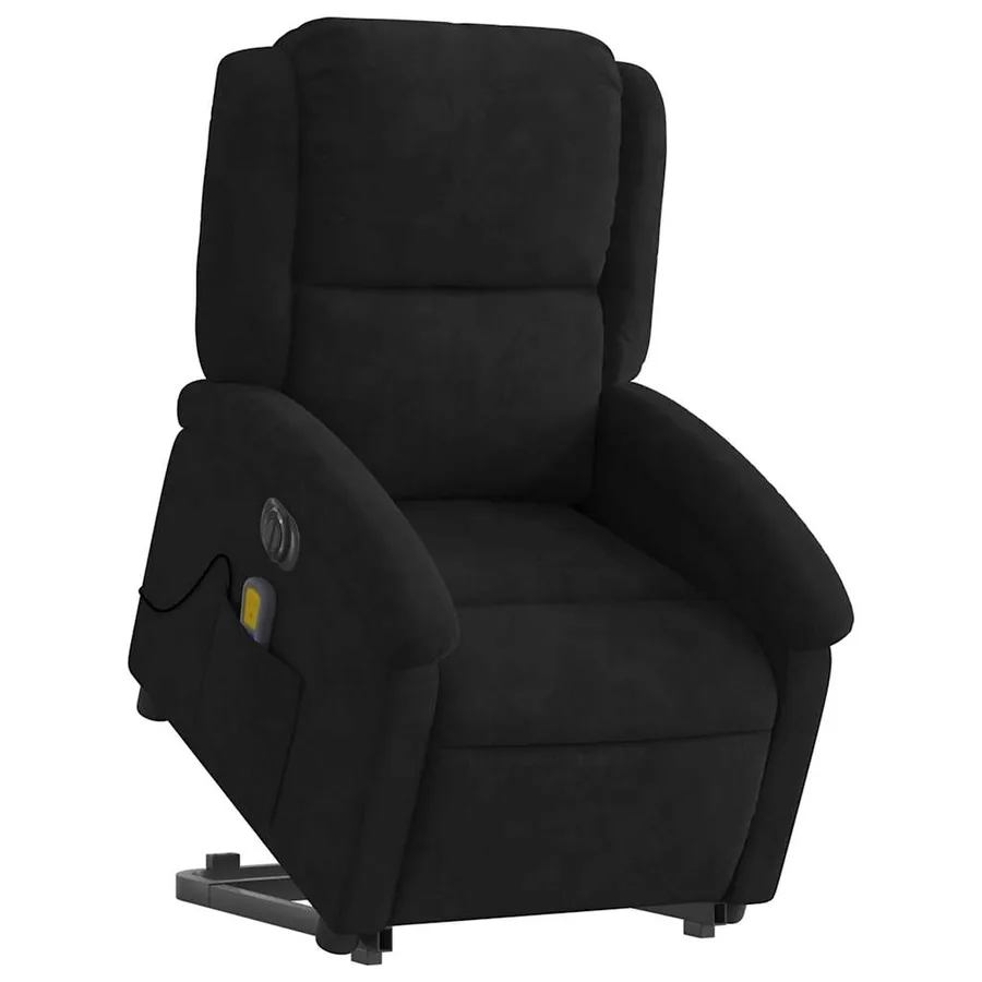 Fauteuil inclinable de massage électrique noir velours - 3
