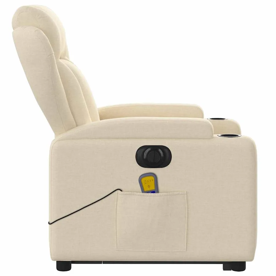 Fauteuil inclinable de massage électrique Crème Tissu - 10