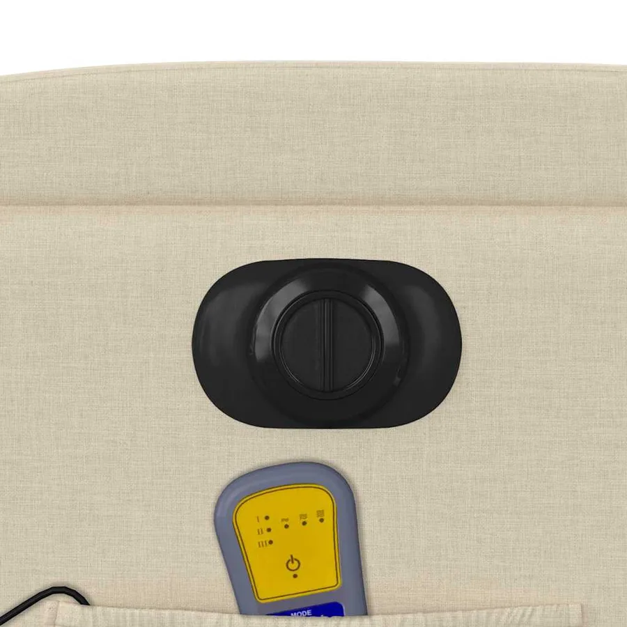 Fauteuil inclinable de massage électrique Crème Tissu - 13