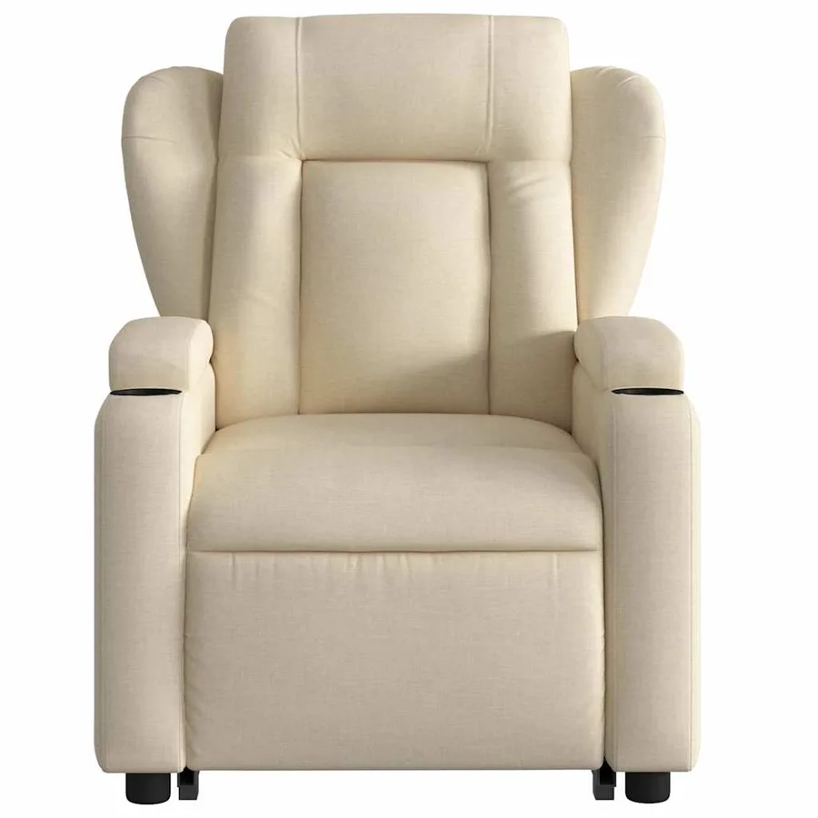 Fauteuil inclinable de massage électrique Crème Tissu - 9