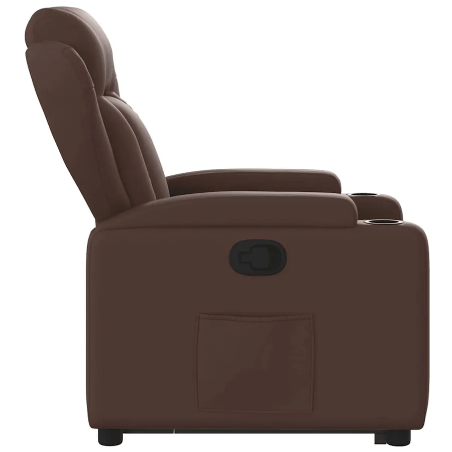 Fauteuil inclinable marron similicuir - 10