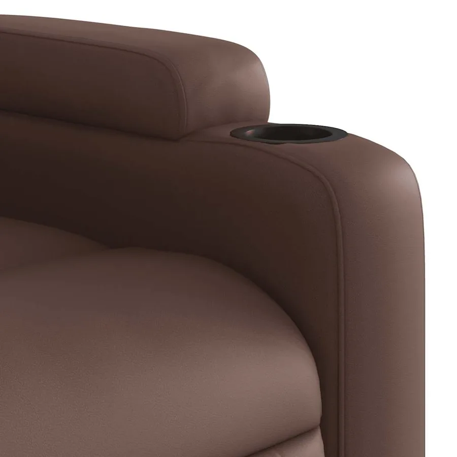 Fauteuil inclinable marron similicuir - 11
