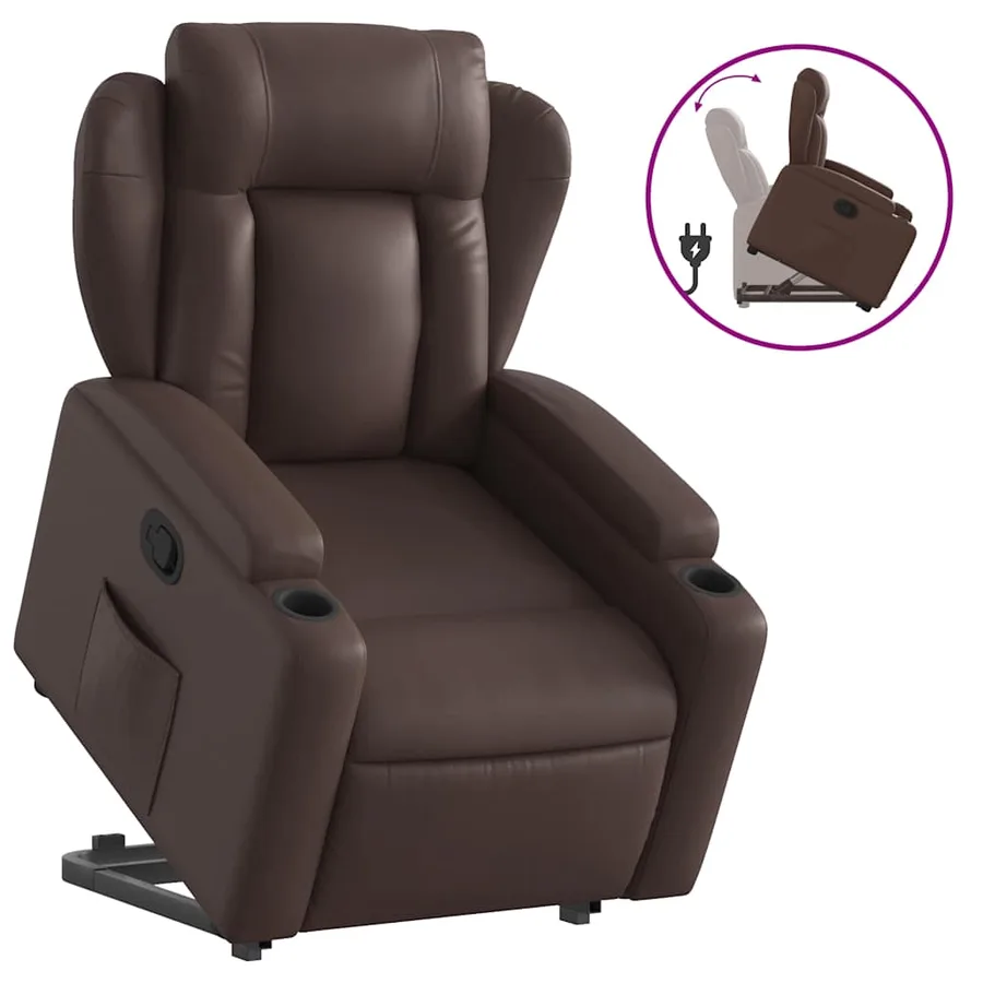 Fauteuil inclinable marron similicuir - 2