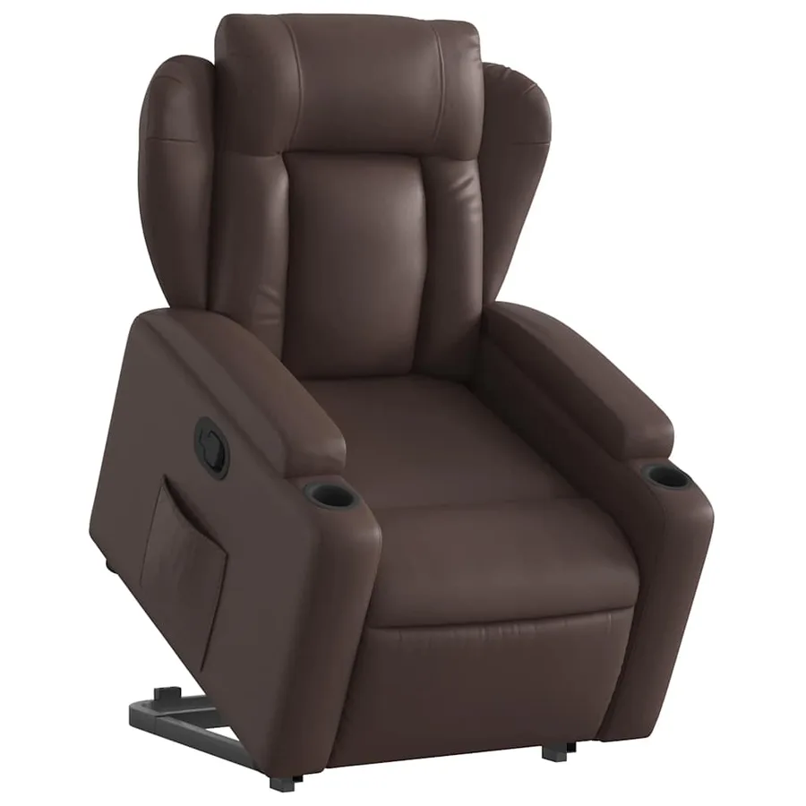 Fauteuil inclinable marron similicuir - 3