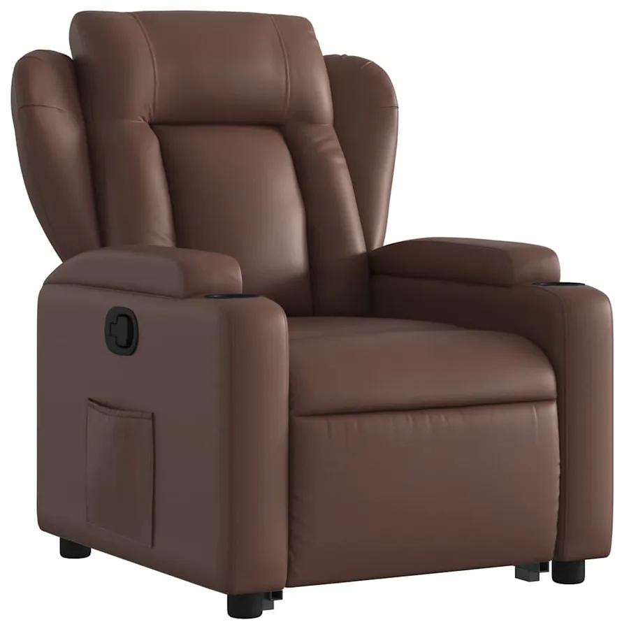 Fauteuil inclinable marron similicuir - 4