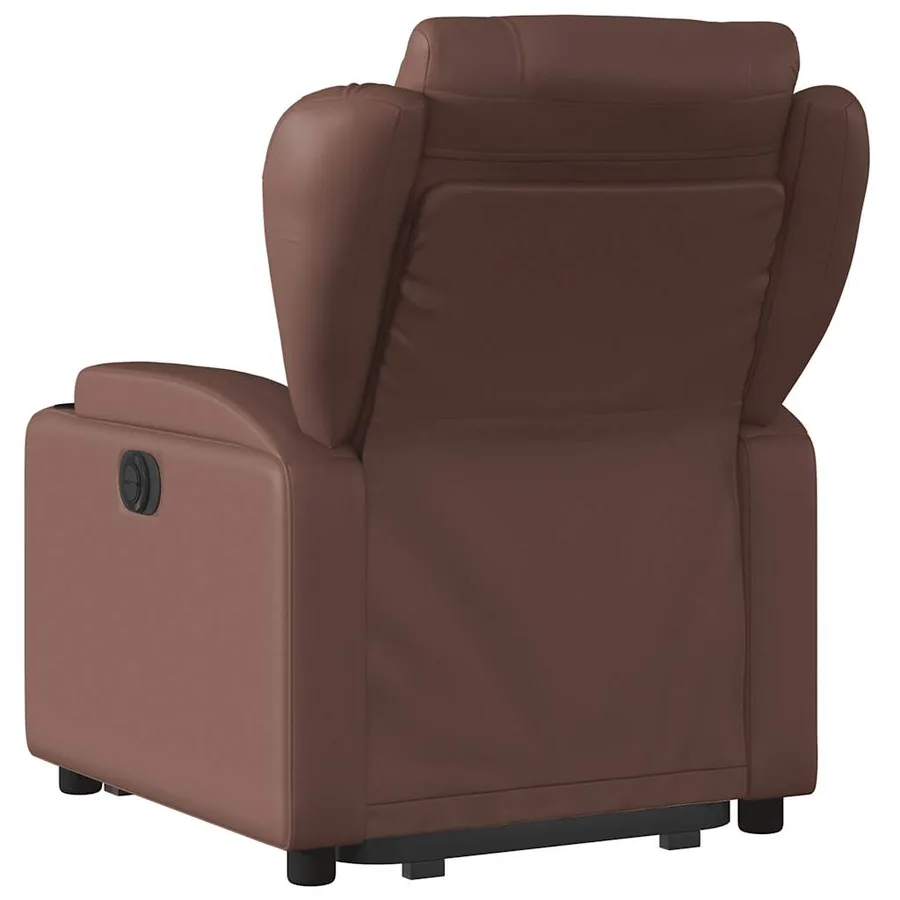 Fauteuil inclinable marron similicuir - 5