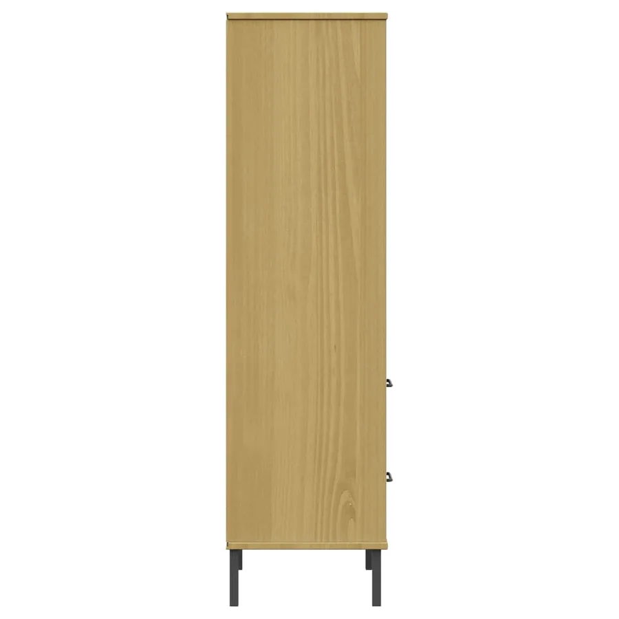 Bibliothèque à 2 tiroirs Marron 60x35x128,5 cm Bois massif OSLO - 6