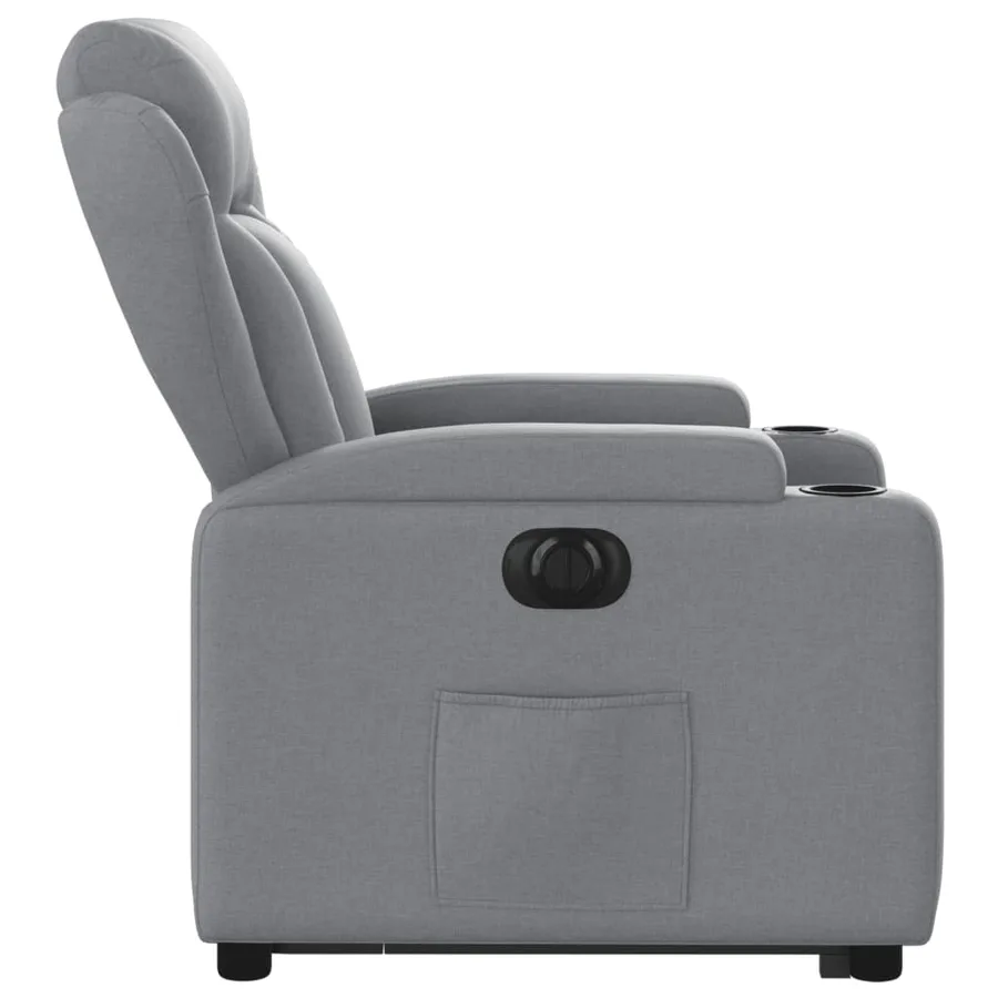 Fauteuil inclinable électrique gris clair tissu - 10