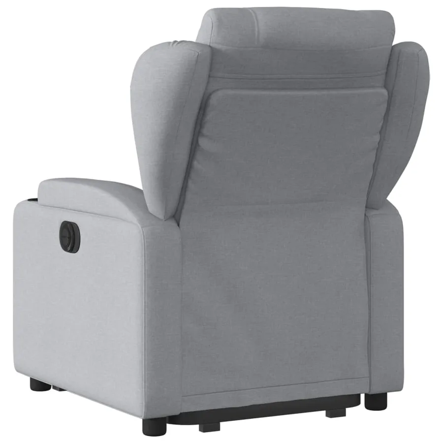 Fauteuil inclinable électrique gris clair tissu - 5