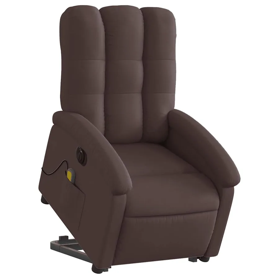 Fauteuil inclinable de massage électrique Marron foncé Tissu - 3